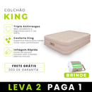 [Leve 2, Pague 1] Colchão Inflável King Portátil com Revestimento Triplo Antirrasgos + BRINDE: Bomba de Ar Elétrica