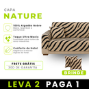 [Leve 2, Pague 1] Capa para Sofá Nature 100% Algodão (Sua sala mais moderna!) + BRINDE: 2 Almofadas