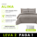 [Leve 2, Pague 1] Jogo de Cama Completo Alina em 100% Algodão Nobre (Sua cama com conforto de um hotel 5 estrelas!) + BRINDE: 2 Fronhas