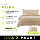 [Leve 2, Pague 1] Jogo de Cama Completo Alina em 100% Algodão Nobre (Sua cama com conforto de um hotel 5 estrelas!) + BRINDE: 2 Fronhas