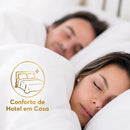 Roupa Cama Hotel Lençol para Hotelaria com Edredom Linha Profissional 200 Fios Branco Casal Solteiro