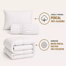 Roupa Cama Hotel Lençol para Hotelaria com Edredom Linha Profissional 200 Fios Branco Casal Solteiro